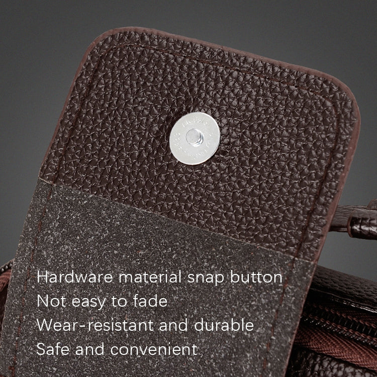 WEIXIER D235 Men Shoulder Bag Portable PU Leather Handbag(Litchi Texture Brown)