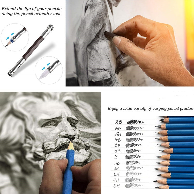 51 PCS / Set YOVER Sketch Pencil Set Water Soluble Color Lead Art Painting Kit(Black)