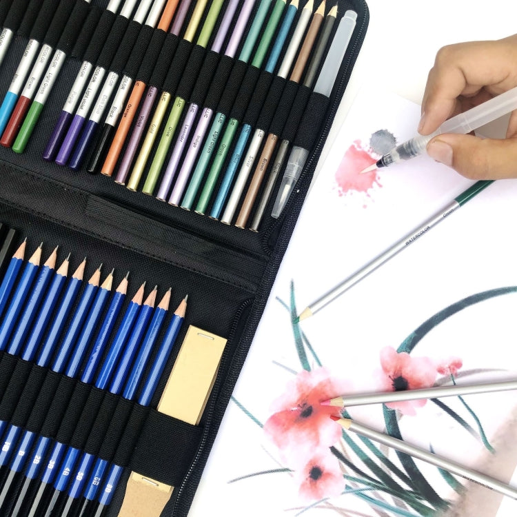 51 PCS / Set YOVER Sketch Pencil Set Water Soluble Color Lead Art Painting Kit(Black)