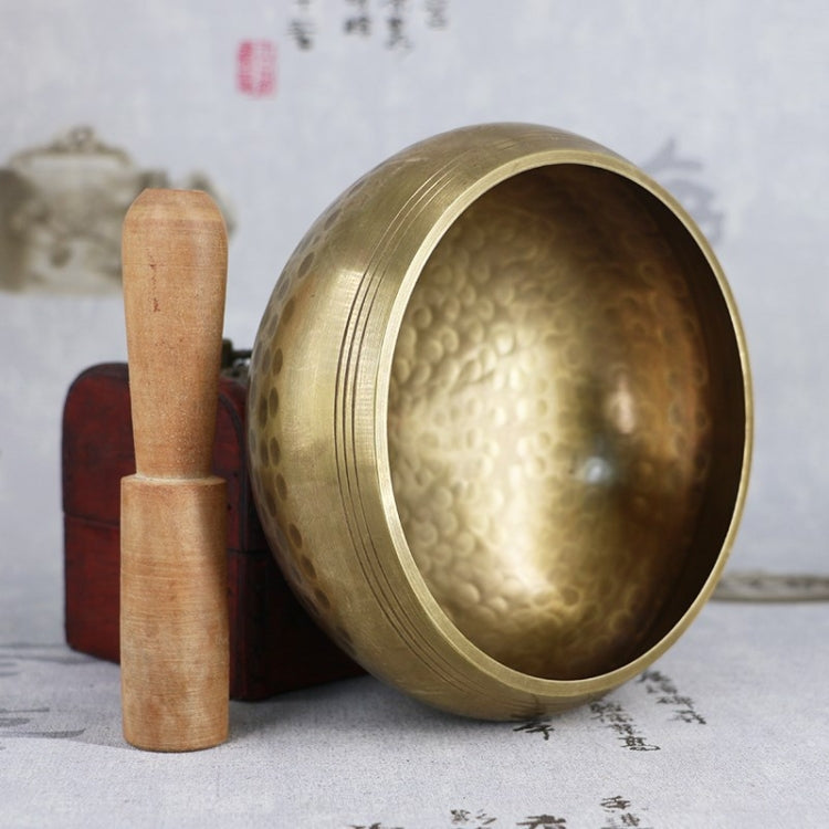 Buddha Sound Bowl Yoga Meditation Copper Bowl, Size: Diameter 8cm(Bowl+Mat+Wooden Stick+Linen Bag)