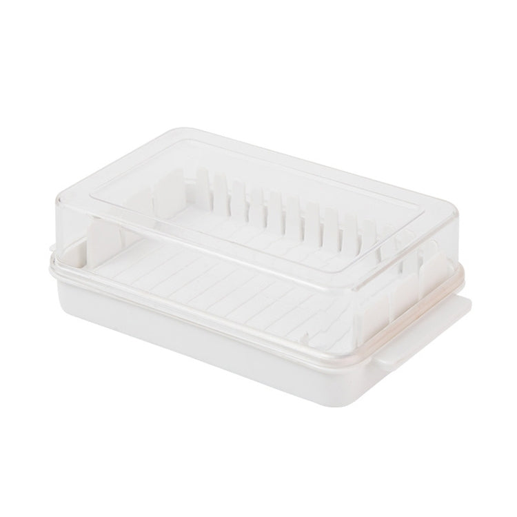 Transparent Large Capacity Butter Cut Storage Box(White)