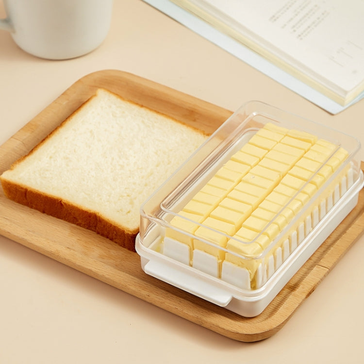 Transparent Large Capacity Butter Cut Storage Box(White)