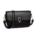 Ladies Texture Large Capacity Single Shoulder Crossbody Bag(Black)