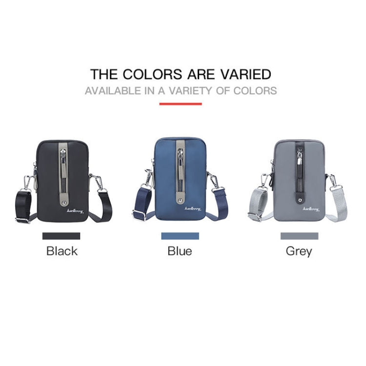 Baellerry Men Shoulder Bag Simple Casual Large Capacity Messenger Bag Business Zipper Wallet(Grey)