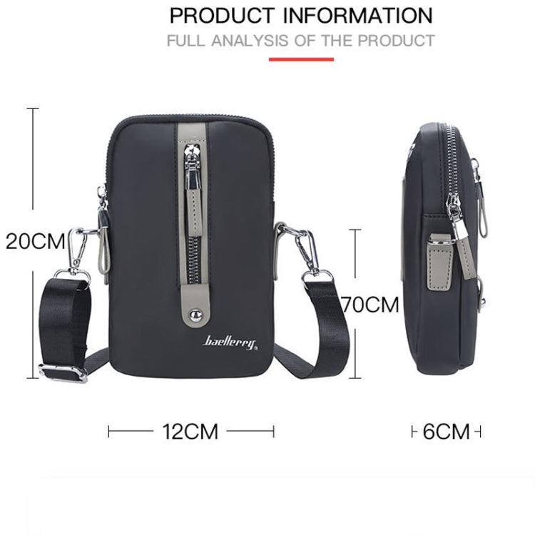 Baellerry Men Shoulder Bag Simple Casual Large Capacity Messenger Bag Business Zipper Wallet(Grey)
