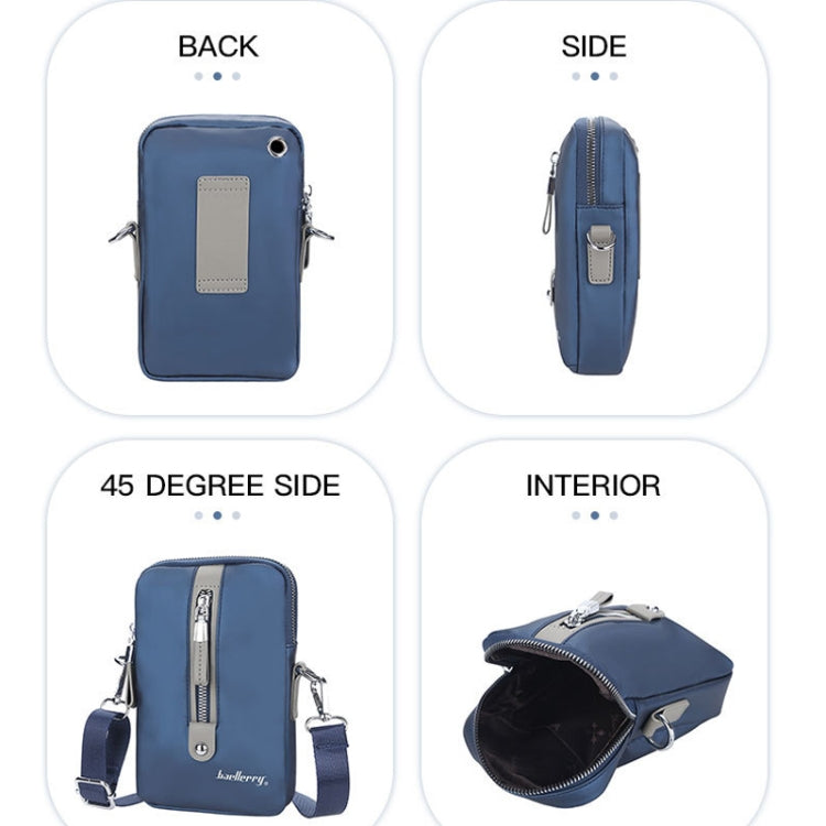 Baellerry Men Shoulder Bag Simple Casual Large Capacity Messenger Bag Business Zipper Wallet(Grey)
