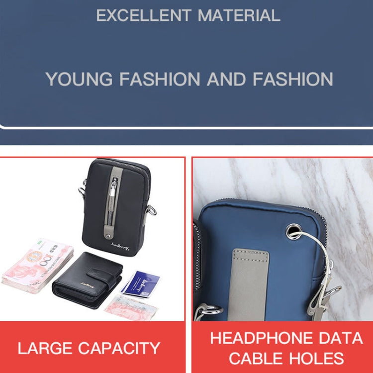 Baellerry Men Shoulder Bag Simple Casual Large Capacity Messenger Bag Business Zipper Wallet(Grey)
