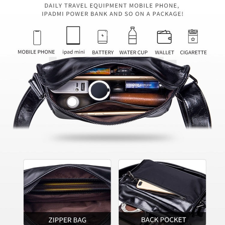 BULL CAPTAIN Leather Shoulder Messenger Bag For Men(Brown)