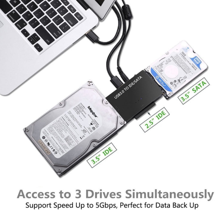 USB3.0 To SATA / IDE Easy Drive Cable Hard Drive Expanding Connector, Plug Specification: UK  Plug