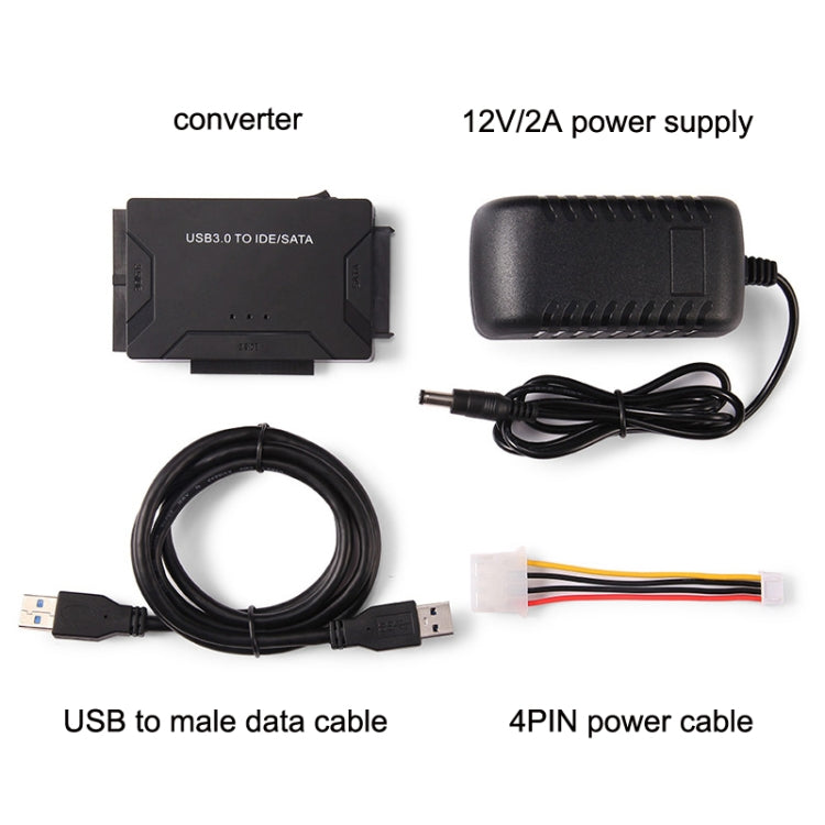 USB3.0 To SATA / IDE Easy Drive Cable Hard Drive Expanding Connector, Plug Specification: UK  Plug