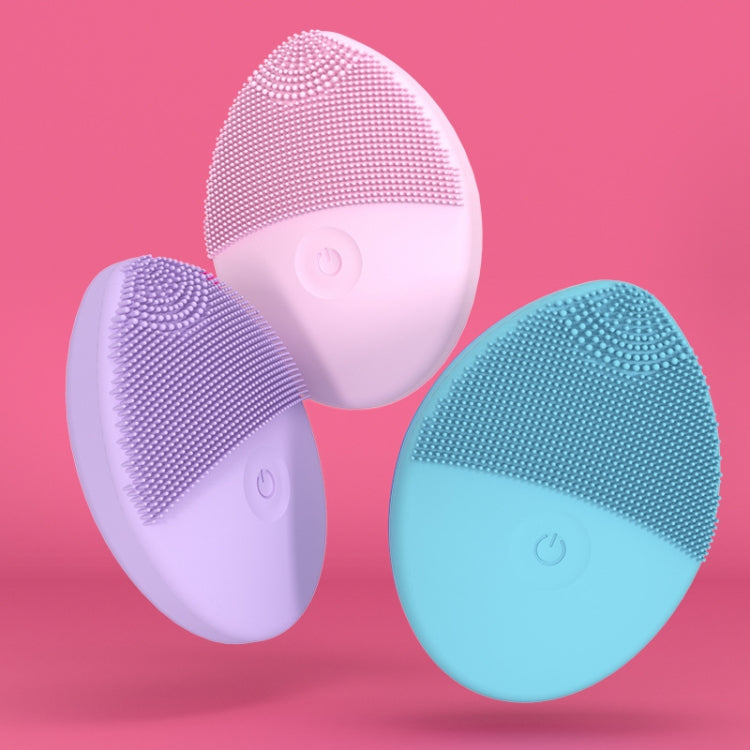 Mini Silicone Cleansing Instrument Washing Face Brush(Blue)