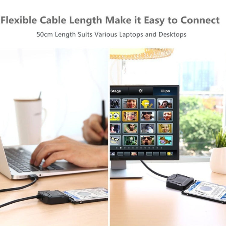 SATA To USB3.0 Easy Drive Cable External 2.5 / 3.5 Inch Hard Drive Adapter Cable(Black)