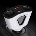 3.1A Dual USB Digital Display Multi-Function Driving Recorder Universal Automotive Charger, White, Black