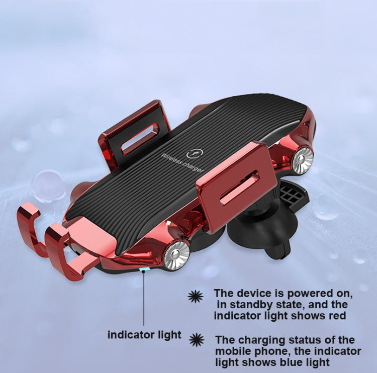 X343 15W Car Wireless Charger Smart Induction Suction Cup Phone Holder(Black)