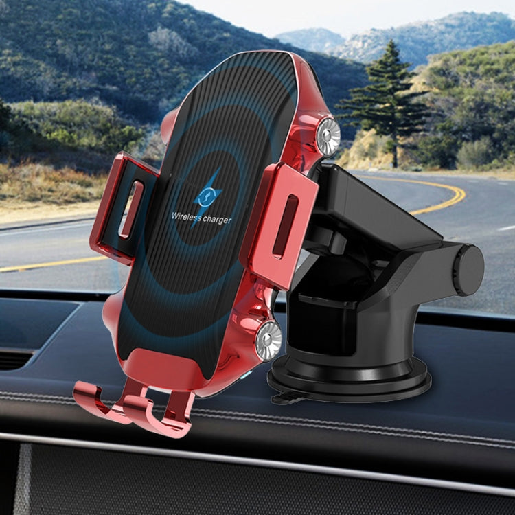 X343 15W Car Wireless Charger Smart Induction Suction Cup Phone Holder(Black)