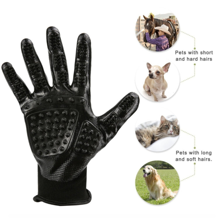 Pet Massage Bath Gloves Hair Removal Cleaning Paste Gloves(Black)