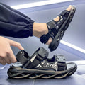 Casual Open Toe Breathable Beach Slippers Beach Sandals For Men, Size: 39(Black)