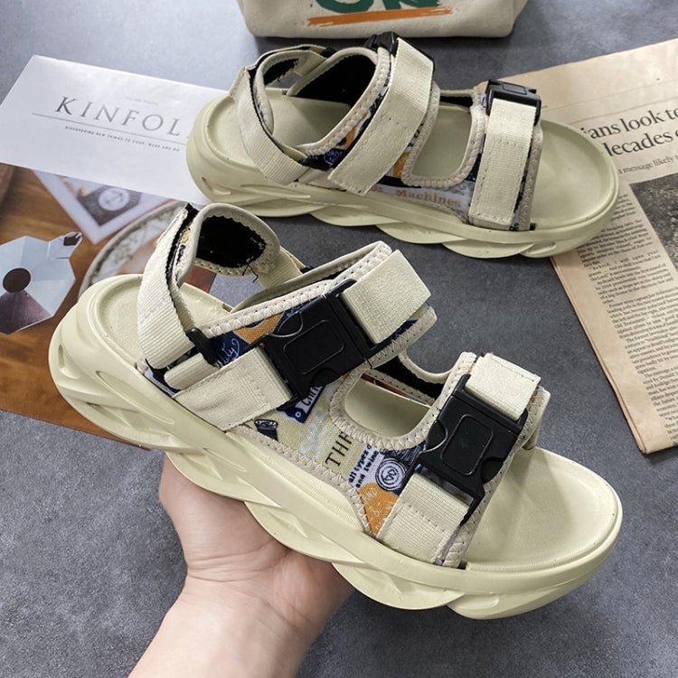 Casual Open Toe Breathable Beach Slippers Beach Sandals For Men, Size: 39(Black)