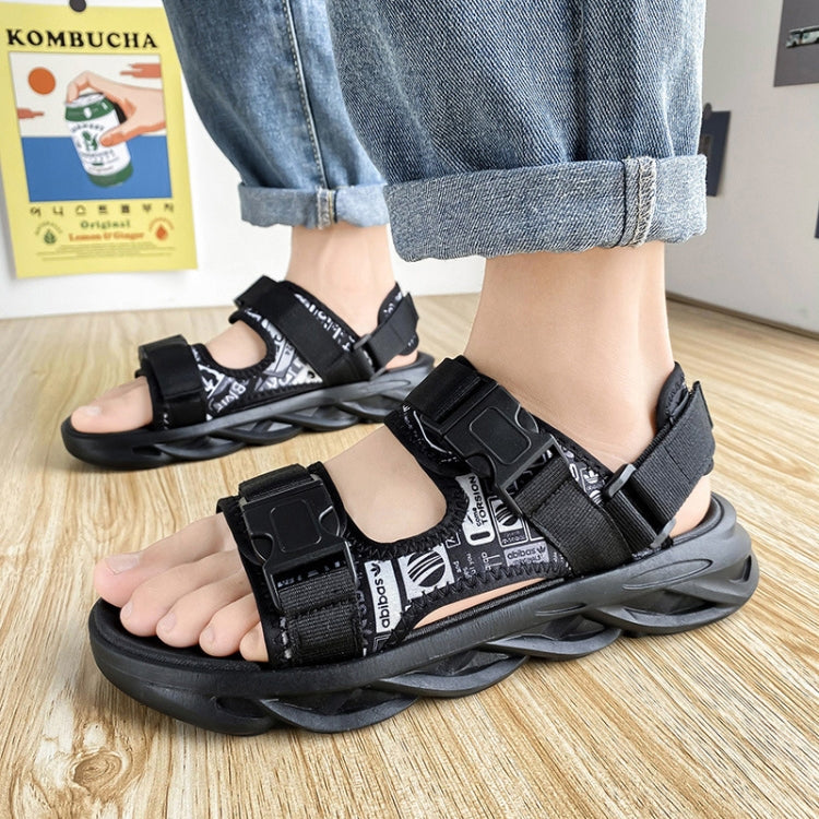 Casual Open Toe Breathable Beach Slippers Beach Sandals For Men, Size: 42(Black)