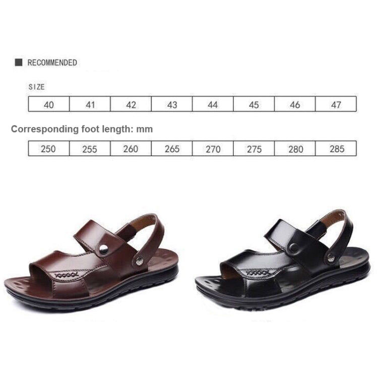 Non-slip Outer Wear Dual-use Sandals Slippers Men Casual Beach Shoes, Size: 47(Coffee Brown)
