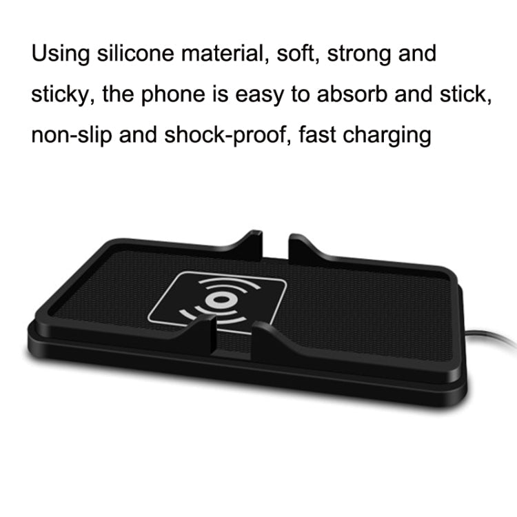 C6 15W 2 In 1 USB Multi-Function Car Wireless Charger Anti-Slip Launching Pad, C6