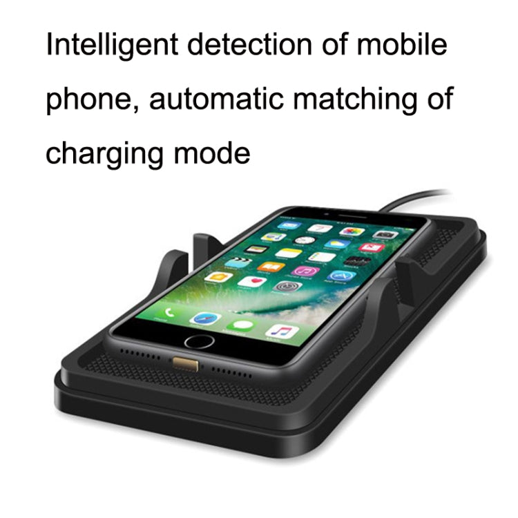 C6 15W 2 In 1 USB Multi-Function Car Wireless Charger Anti-Slip Launching Pad, C6