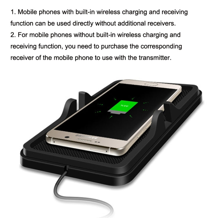 C6 15W 2 In 1 USB Multi-Function Car Wireless Charger Anti-Slip Launching Pad, C6
