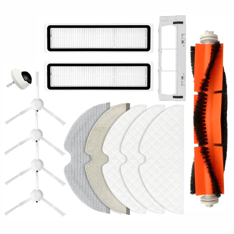 2 PCS Filter Replacement Accessories for Xiaomi Mijia Dreame 1C/2C, 1 PC Roller Brush, 2 Pairs Side Brush, 1 Pair Black Side Brush, 2 PCS Rag, 1 PC Universal Wheel, 1 PC Cover
