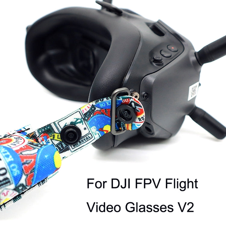 Flight Video Glasses Graffiti Color Headband Fixed Strap For DJI FPV Goggles V2 Strap + Power Line + Pad
