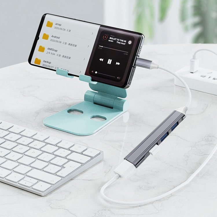 4 in 1 Mini Multifunctional Expanded Docking, Spec: Type-C/USB-C 3.0 (Pink)