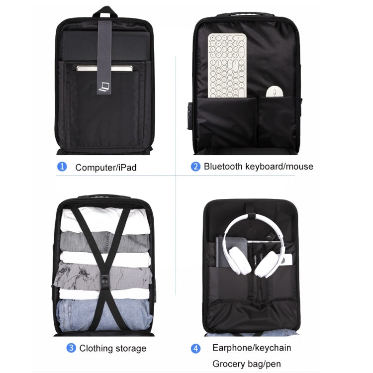 Hard Shell Backpack Alloy Frame Anti-Theft Computer Bag For Men, Color: 8001-J Red