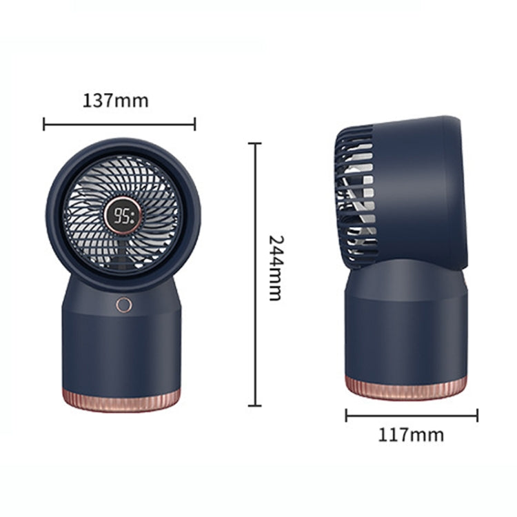 Spray Humidified LED Digital Display Office Home Fan, Style: 3600mAh Rechargeable(Blue)