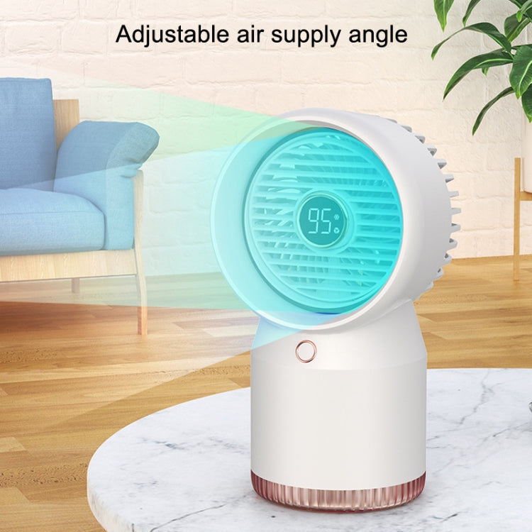 Spray Humidified LED Digital Display Office Home Fan, Style: 3600mAh Rechargeable(Blue)