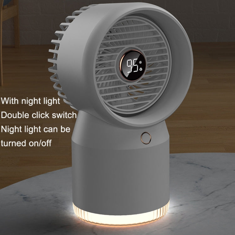 Spray Humidified LED Digital Display Office Home Fan, Style: 3600mAh Rechargeable(Blue)