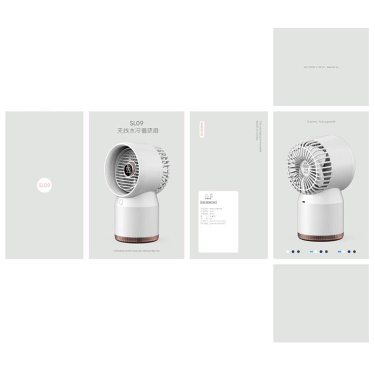Spray Humidified LED Digital Display Office Home Fan, Style: 3600mAh Rechargeable(Blue)
