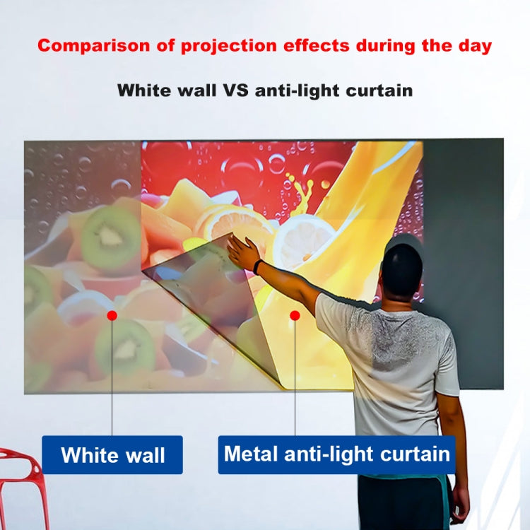 Folding Metal Anti-Light HD Projection Curtain, Size: 133 inch 16:9 300x160cm Punch Black Border