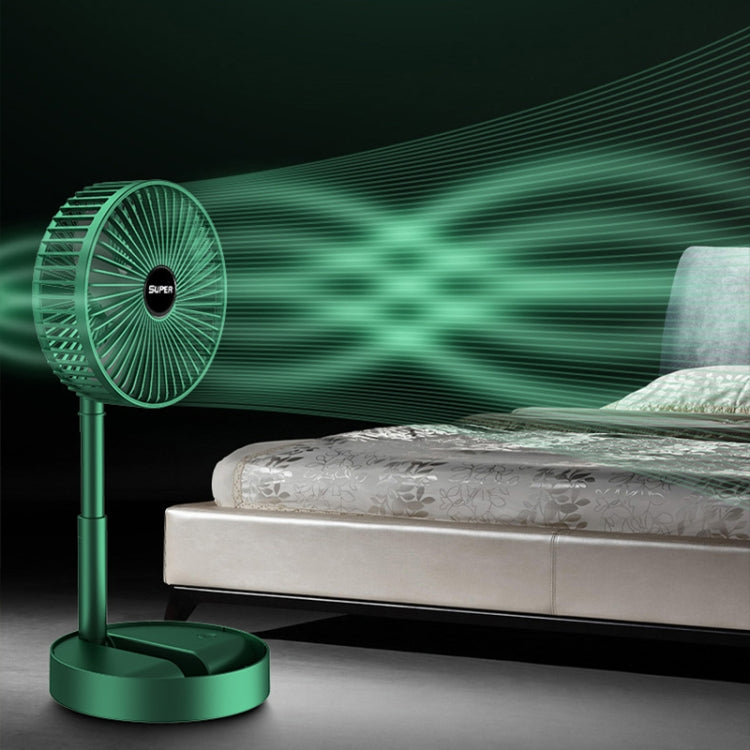 Portable Folding Fan  Retractable Floor Standing Fan,Style: USB Plug In (Green)