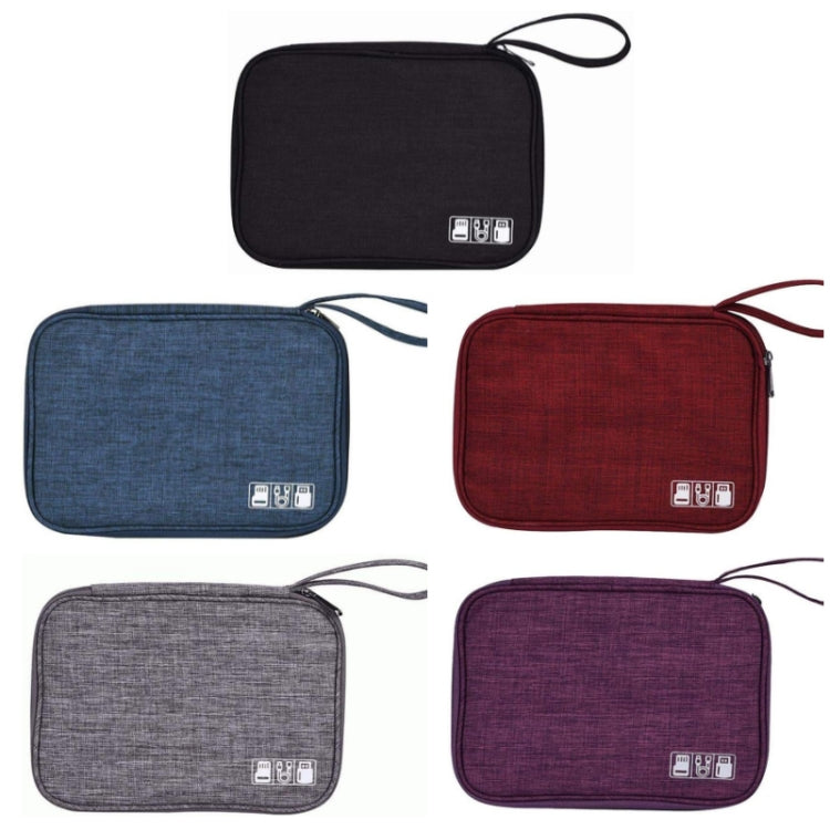 Travel Portable Strap Data Cable Storage Bag(Grey)