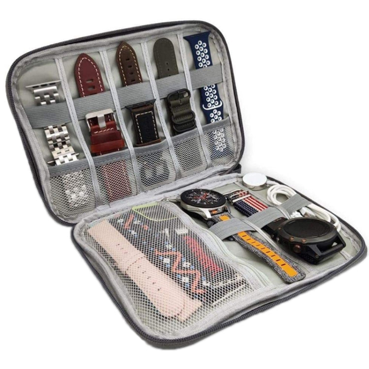 Travel Portable Strap Data Cable Storage Bag(Grey)