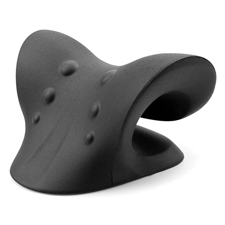 Neck Shoulder Stretcher Relaxer Cervical Chiropractic Traction Device Pillow (Black)