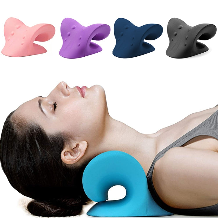Neck Shoulder Stretcher Relaxer Cervical Chiropractic Traction Device Pillow (Black)