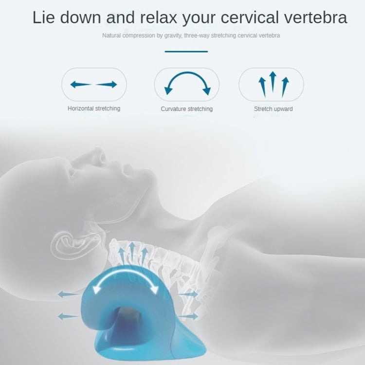 Neck Shoulder Stretcher Relaxer Cervical Chiropractic Traction Device Pillow (Black)
