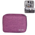 5 Inch Multifunctional Electronic Digital Earphone Power Cord Storage Bag, Purple, Black, Wine Red, Dark Gray, Green, Lake Blue