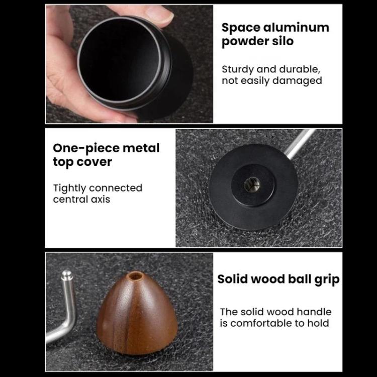 CNC Stainless Steel Hand Crank Coffee Bean Grinder