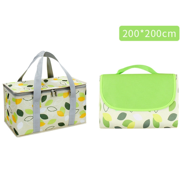 JY2209 Camping Moistureproof Portable Picnic Basket Set, Spec: Leaves+200x200cm