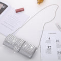 Ladies Evening Bag Shoulder Bag Hand Messenger Bag(Silver)