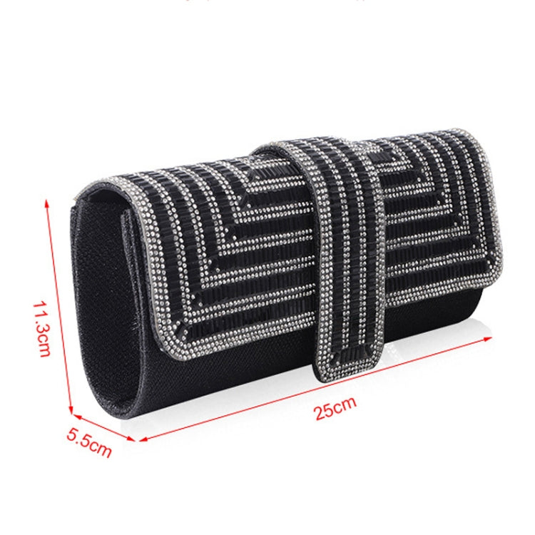 Ladies Evening Bag Shoulder Bag Hand Messenger Bag(Black)