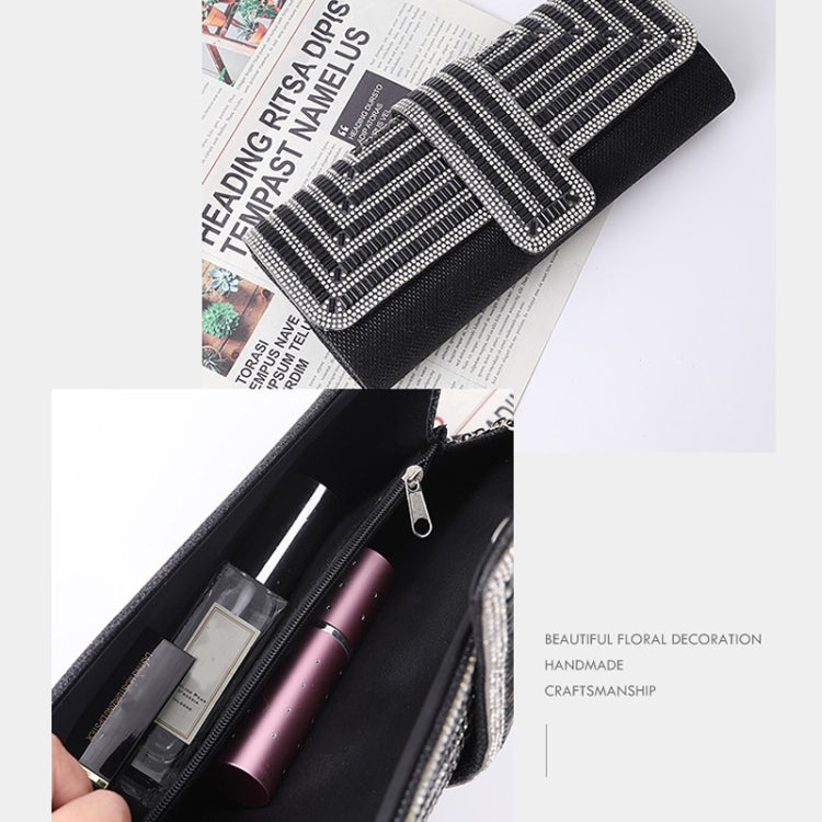 Ladies Evening Bag Shoulder Bag Hand Messenger Bag(Black)