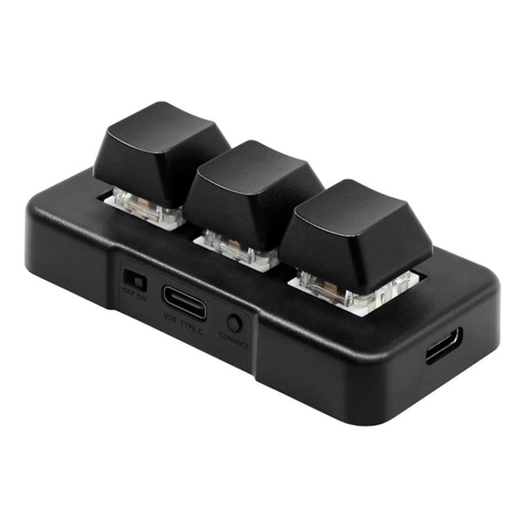 MK321 3 Keys Custom Keys Game Office PS Clip Macro Programming Keypad, Cable Length: 1.5m, White, Black