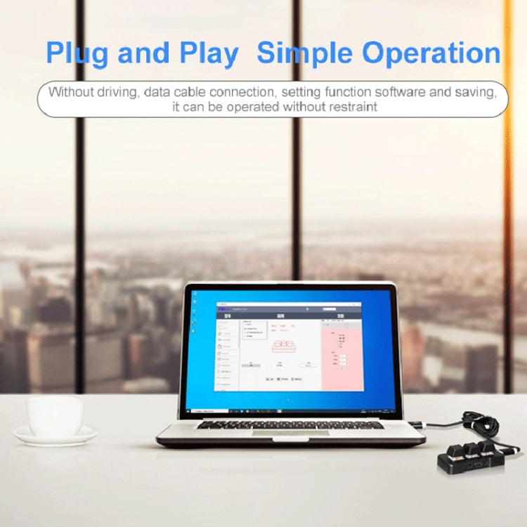 MK321 3 Keys Custom Keys Game Office PS Clip Macro Programming Keypad, Cable Length: 1.5m, White, Black